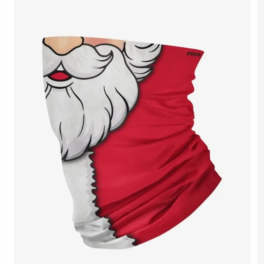 Santa Snowman Holiday Christmas Face Covering Gaiter Mask SET (2) NWT